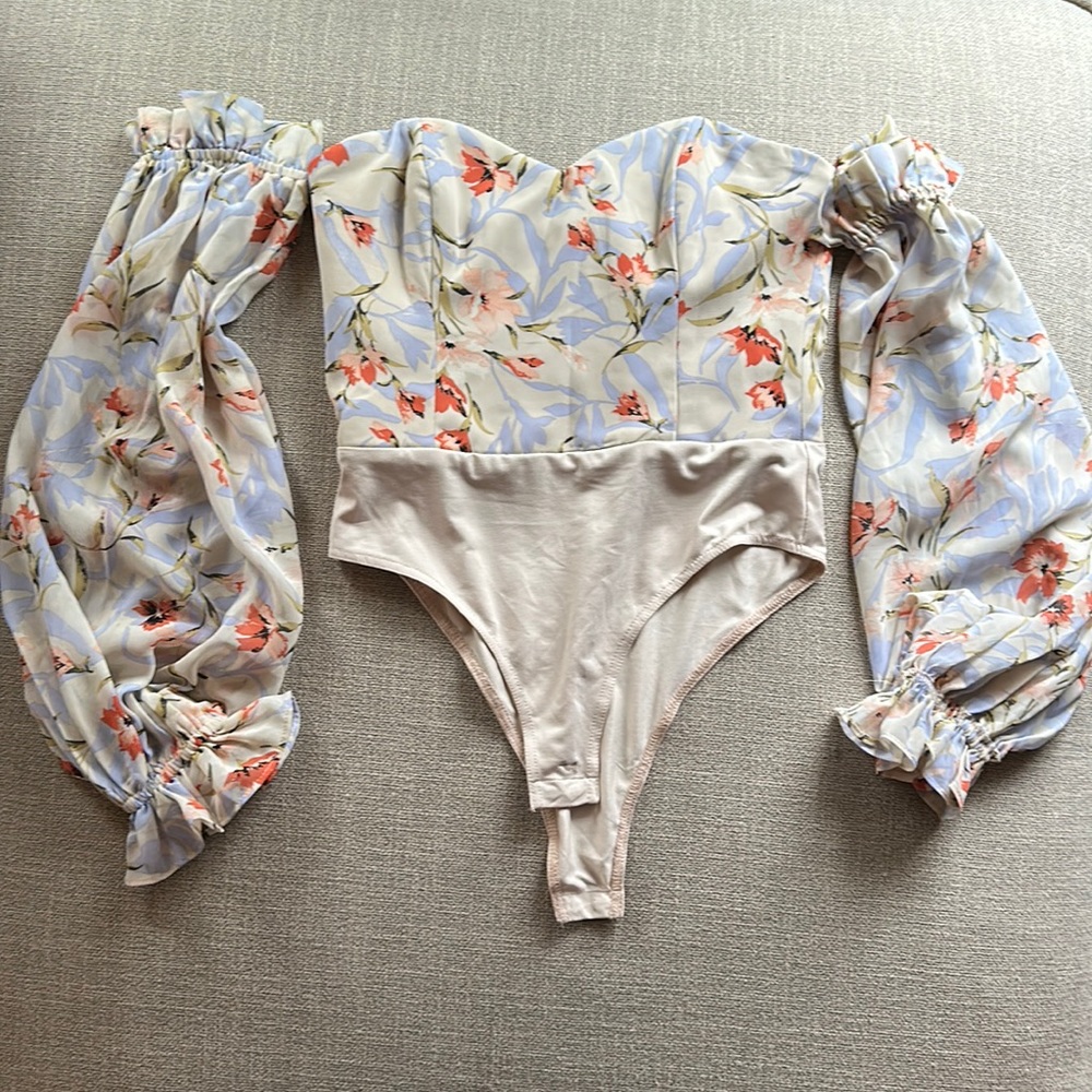 Strapless floral bodysuit